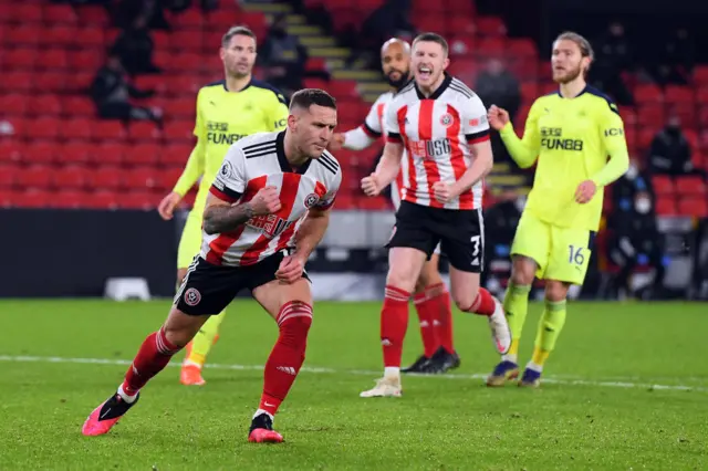 Billy Sharp scores for Sheffield United