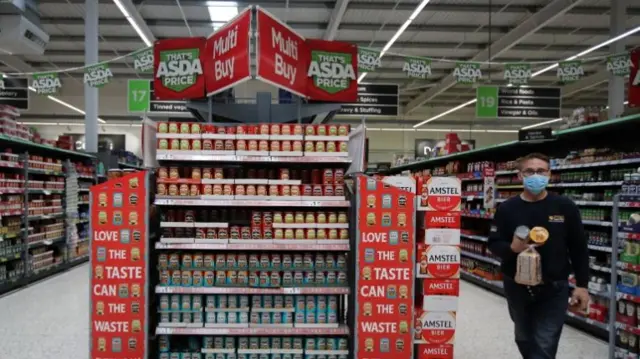 Man in mask in Asda store in Leeds