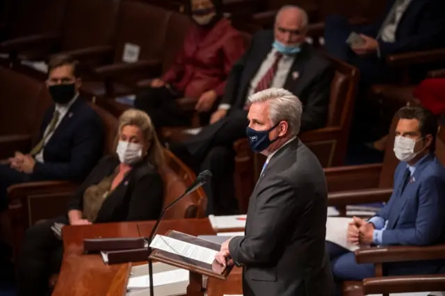 House Minority Leader Kevin McCarthy addresses Congress