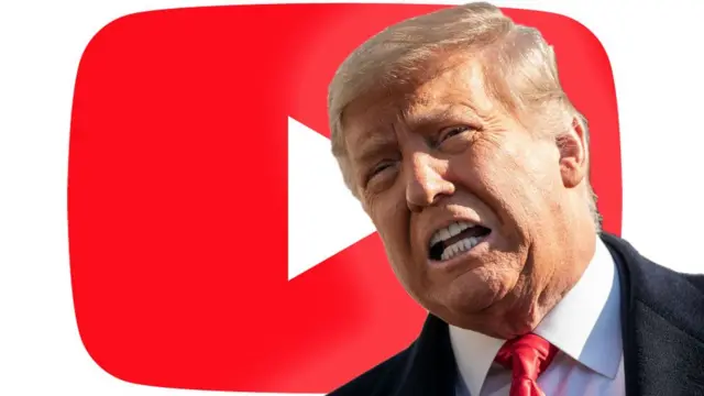 Donald Trump and YouTube logo