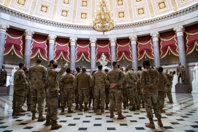 It's the first time seeing the Capitol for some troops