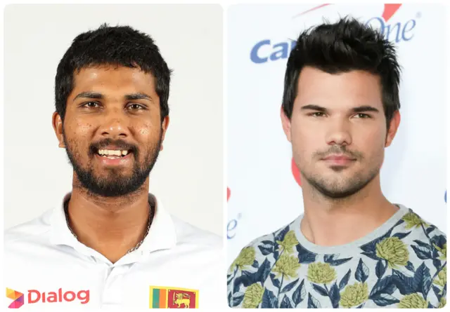 Dimuth Karunaratne and Taylor Lautner