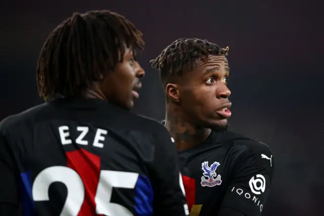 Crystal Palace's Ebe Eze and Wilf Zaha