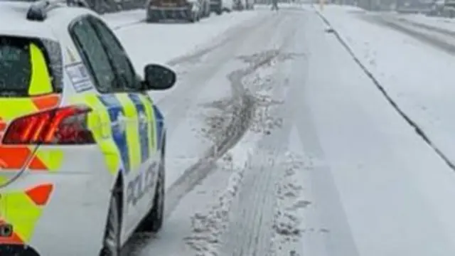 Police car on snow