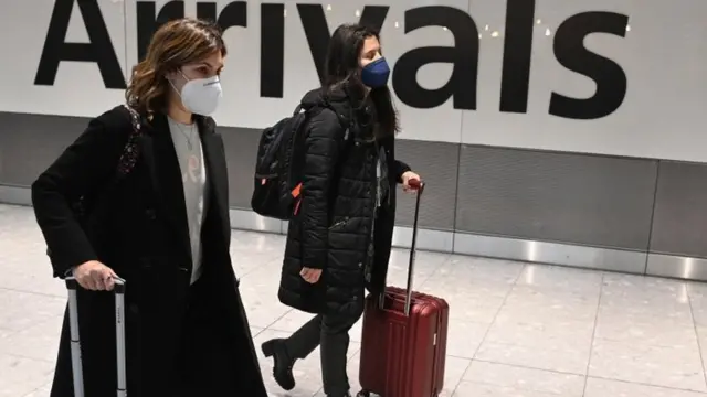 Travellers at Heathrow