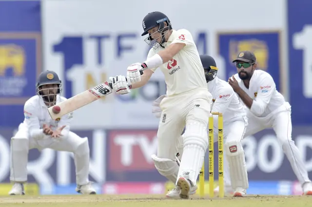 England's Joe Root in action against Sri Lanka