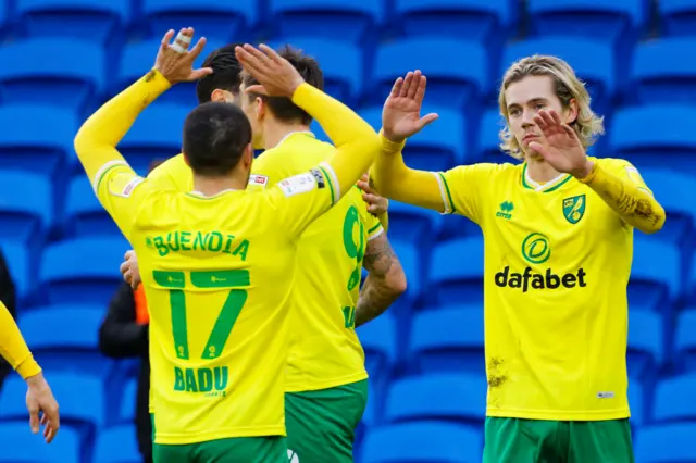 Todd Cantwell celebrates his goal