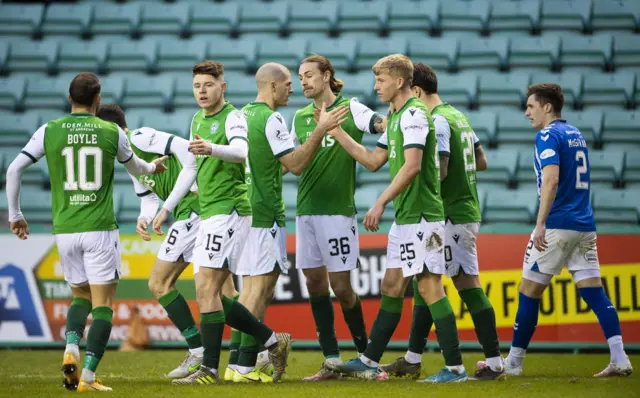 Hibernian move back up to third place in the Premiership