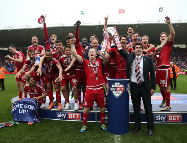 Middlesbrough celebrate promotion in 2016