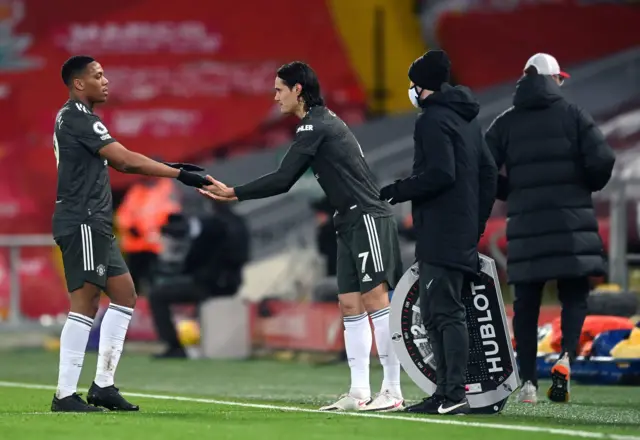 Anthony Martial and Edinson Cavani