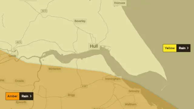 Weather warning map