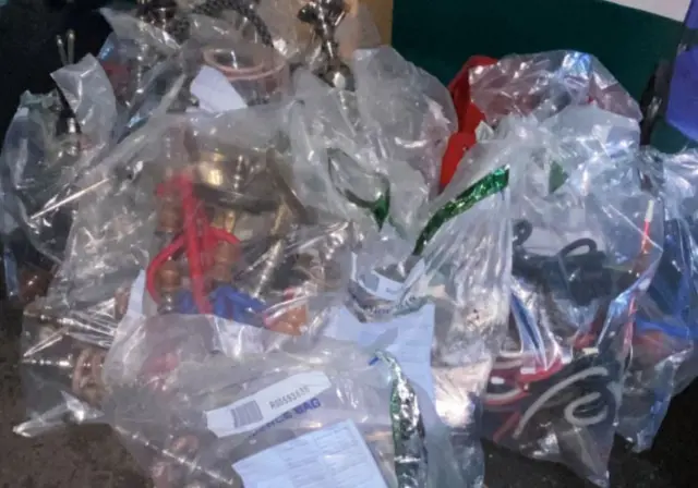 seized shisha pipes