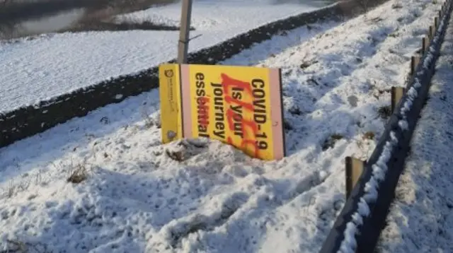 Damaged sign