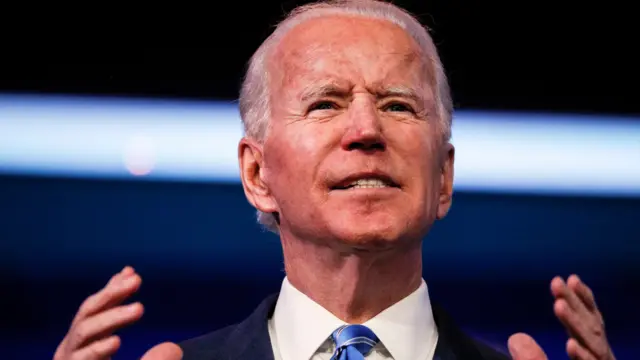 Joe Biden speaks in Delaware on 14 January