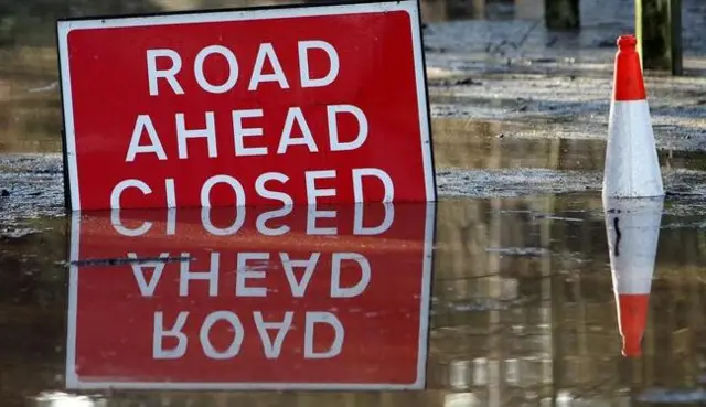 Road closed sign