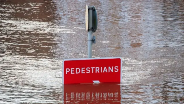 Flooded river in York