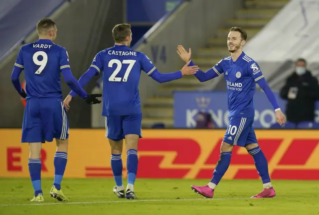 Leicester celebrate goal