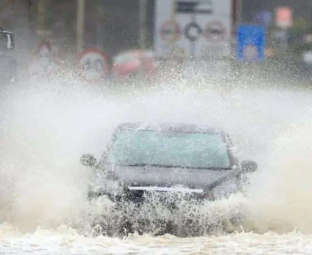 Car in flood water