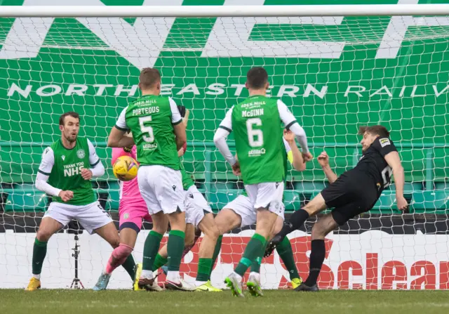 Jon Guthrie scores for Livingston against Hibernian