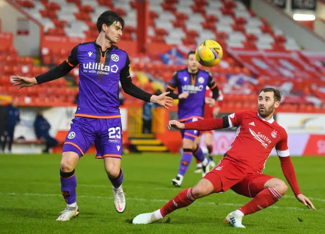 Ian Harkes and Niall McGinn at Pittodrie