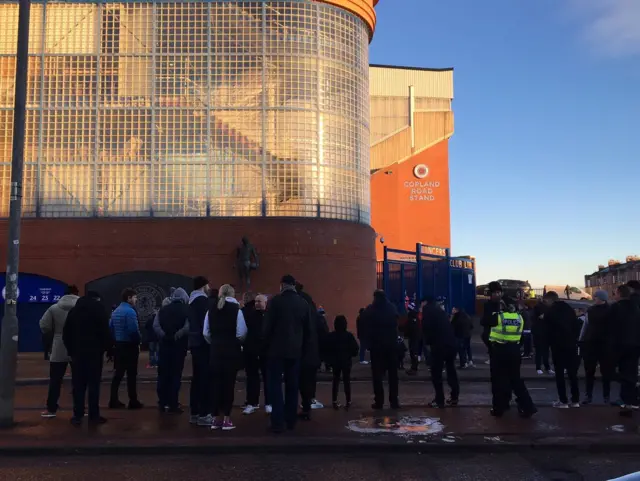 Supporters outside Ibrox