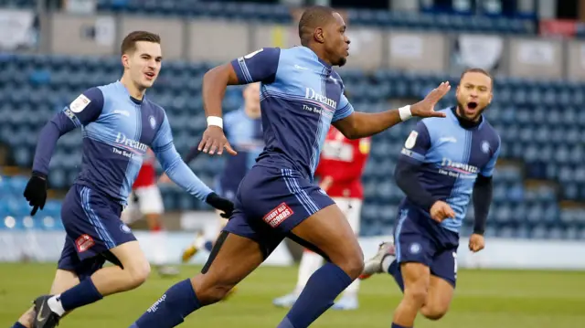 Wycombe celebrate goal