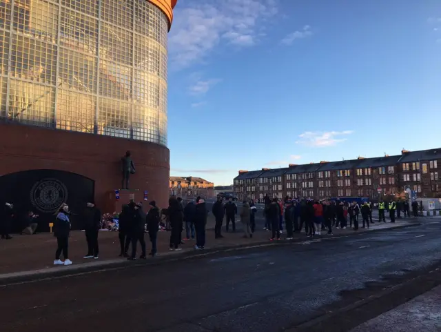 Supporters outside Ibrox