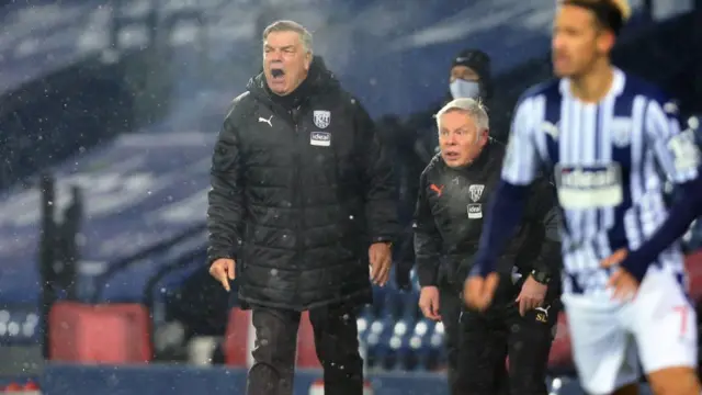 Sam Allardyce shouts from the touchline