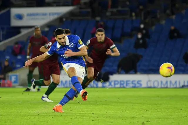 Brighton's Neal Maupay scores