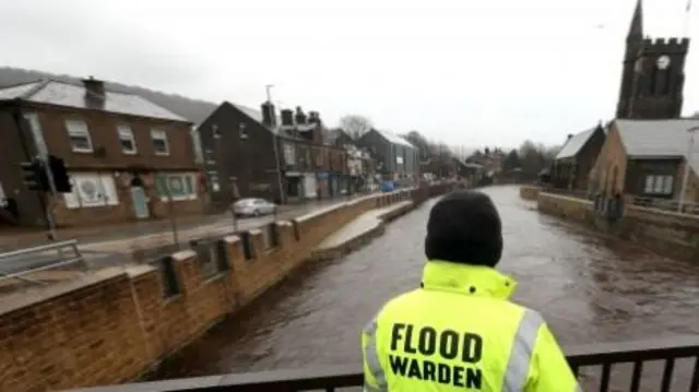 Flood warden in Mytholmroyd