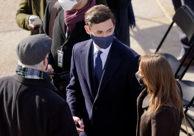 Senator-elect Jon Ossoff (D-GA) arrives at the inauguration