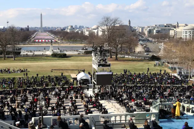 Gorman (bottom right) speaks on the National Mall