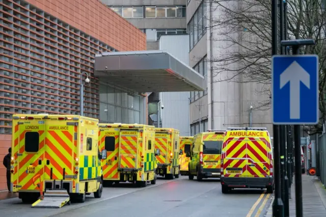 Ambulances outside hospital