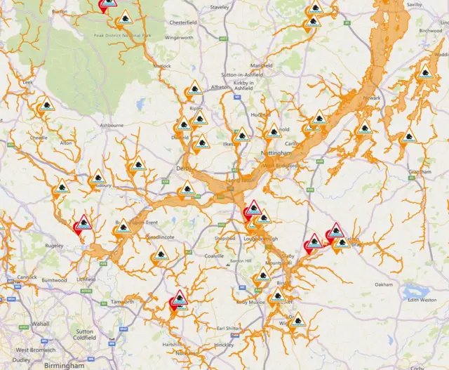 Environment Agency flood warnings and alerts