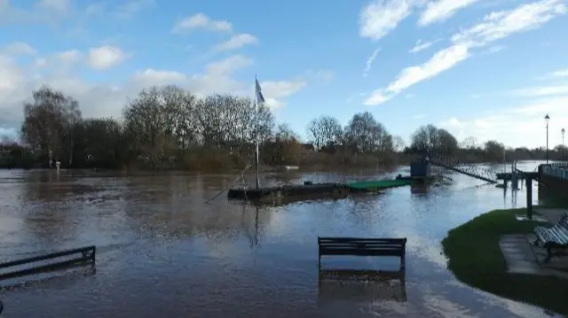 Flooding in Severn Stoke, Worcestershire