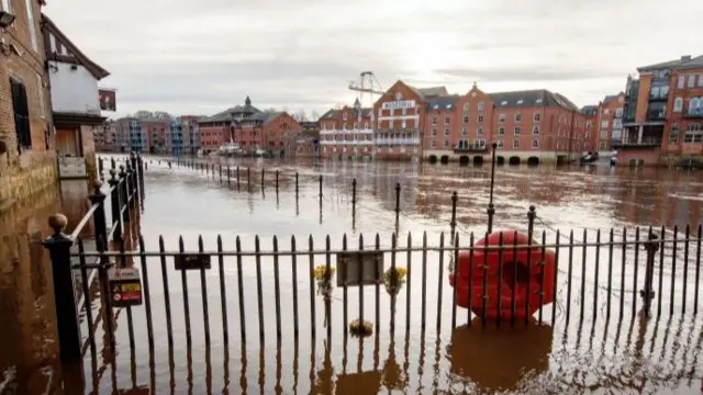 Flooded river ouse in York