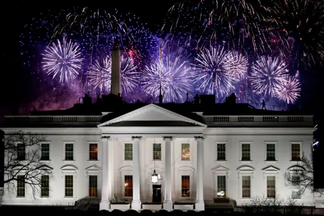 Fireworks above white house