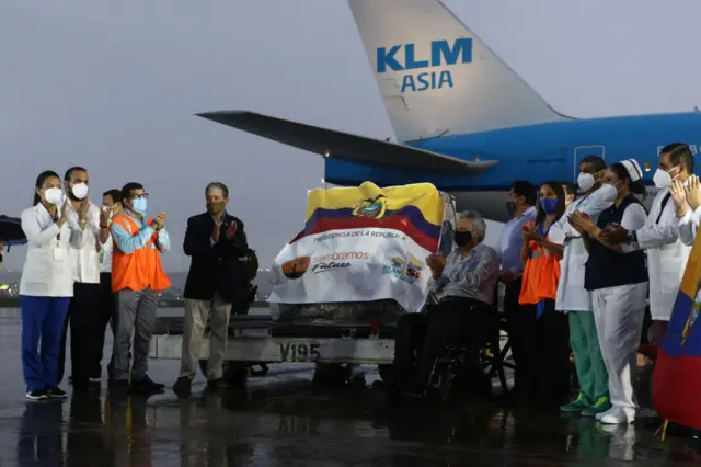 The first of millions of vaccine doses arrived in Guayaquil, Ecuador by plane on Wednesday