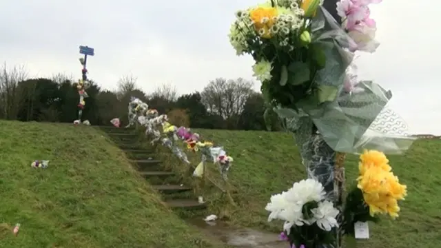 Tributes at scene