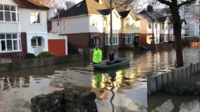 People rescued and ferried to and from homes in Hereford