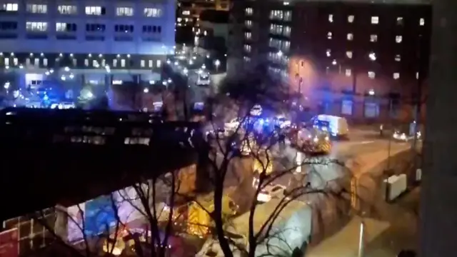 Emergency vehicles at hospital