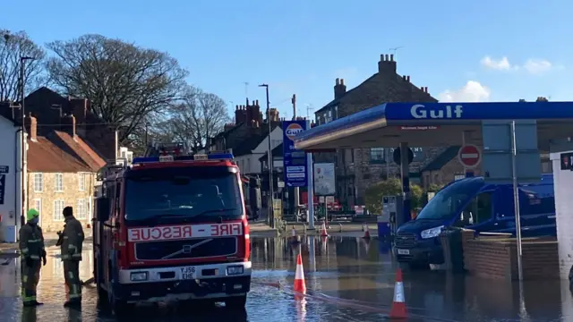 A flooded road