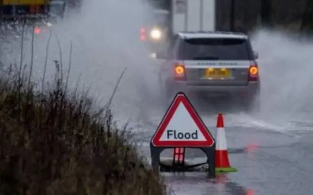 Car in flood water