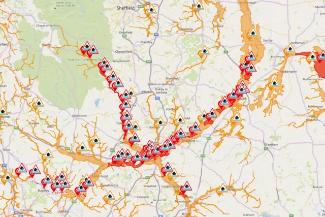 Flooding in the East Midlands 22 January