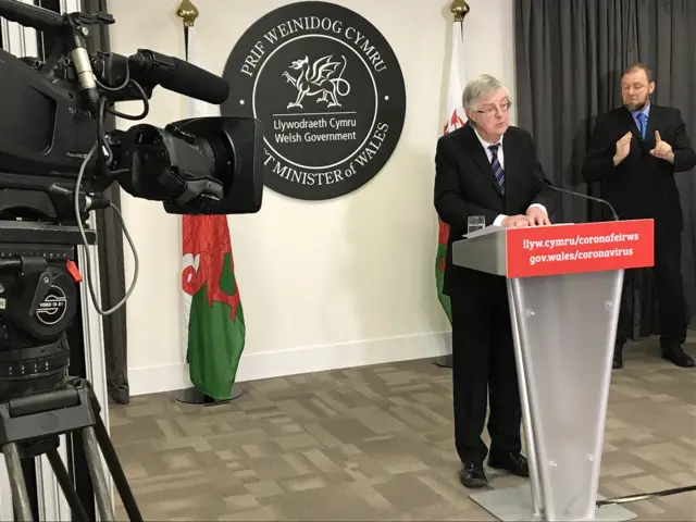 Mark Drakeford at Friday's briefing