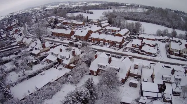 Snow in Tenbury Wells on Sunday