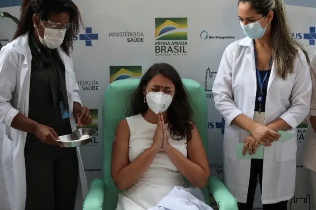 Vaccinations took place in Rio de Janeiro, Brazil over the weekend