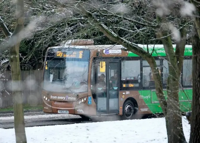 bus in snow