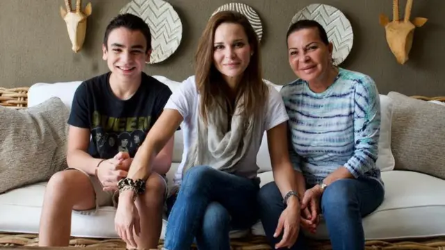 Jessica Gold (centre), her son William Copsey (left), and her mother, Rossana Gold