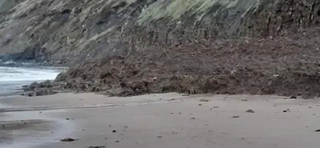 Rock fall at Runswick Bay